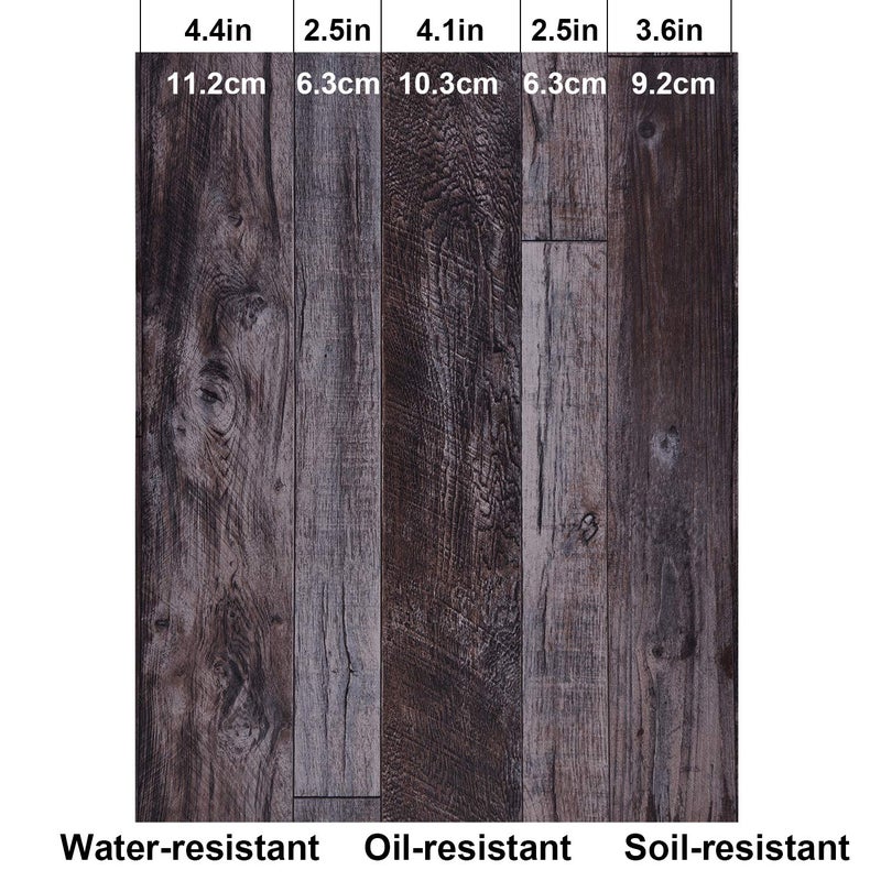 WENMER 17.71" x 118" Grey Wood Peel and Stick Shiplap Self-Adhesive Wallpaper Planks for Countertop, Cabinet, Shelf, Wall, Door - Image 5